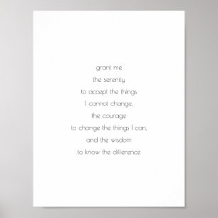 Serenity Prayer, HP neutraal, God niet genoemd Poster
