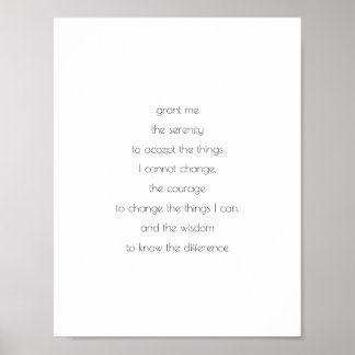 Serenity Prayer, HP neutraal, God niet genoemd Poster