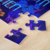 Serenity Prayer in Blue Jigzaag Puzzle Legpuzzel (Zijkant)