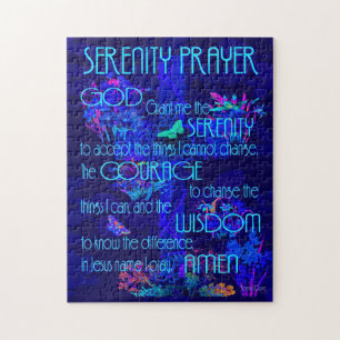 Serenity Prayer in Blue Jigzaag Puzzle Legpuzzel