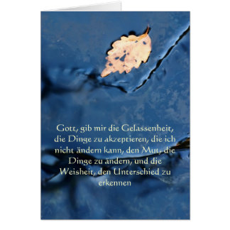 Serenity Prayer in het Duits, Peaceful Waters Card
