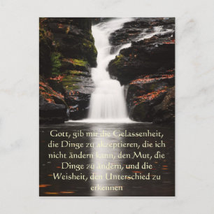 Serenity Prayer in het Duits, Waterfall Briefkaart