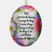 Serenity Prayer Inspiration in Bouquet Design Meta Keramisch Ornament (Rechts)