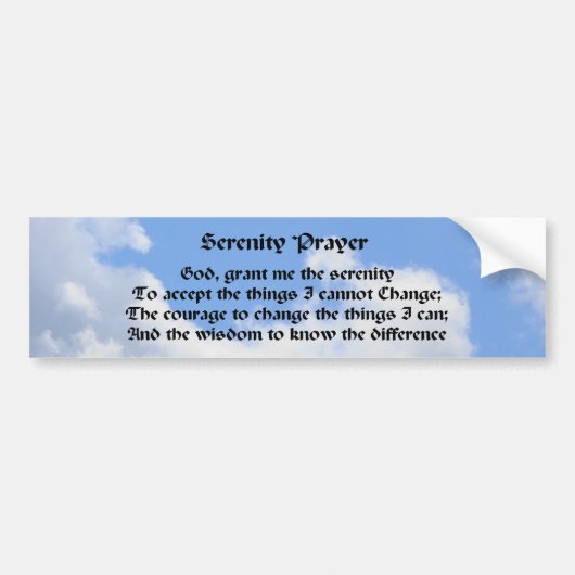Serenity Prayer Inspirerend Bumpersticker #3 (Voorkant)