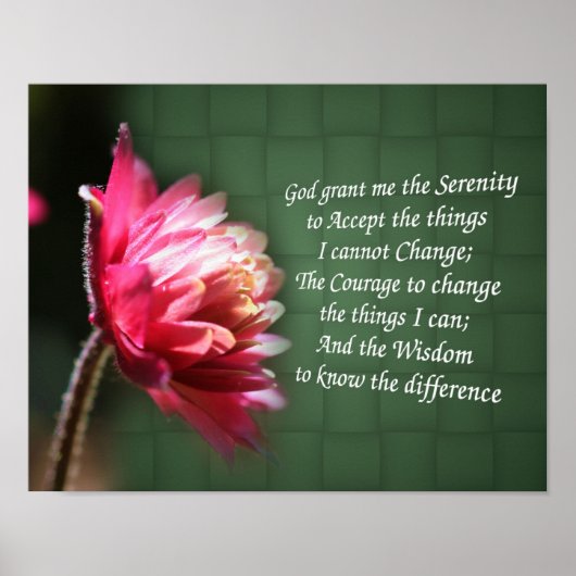 Serenity Prayer Inspirerend Flower Poster (Voorkant)