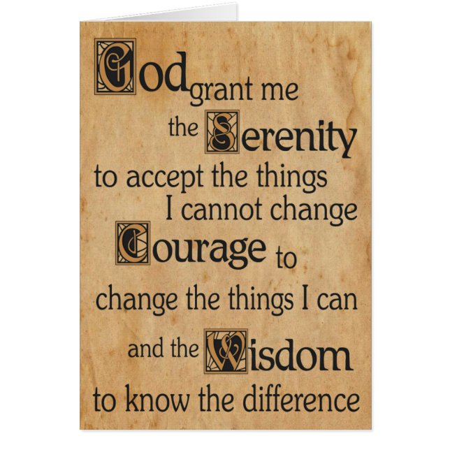 Serenity Prayer-kaart (Voorkant)