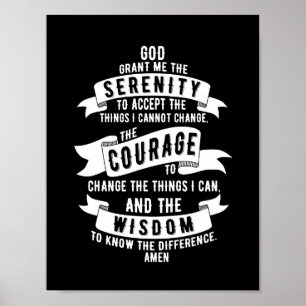 Serenity Prayer - Kies uw achtergrondkleur Poster