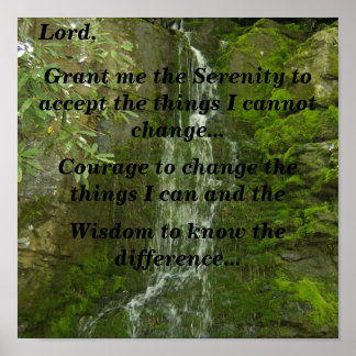 Serenity Prayer (kliff waterval) Poster