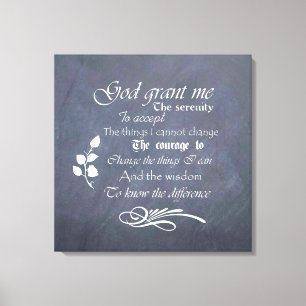 Serenity Prayer krijtbord Muurkunst, kies grootte Canvas Afdruk