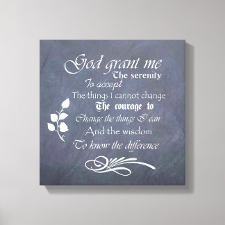 Serenity Prayer krijtbord Muurkunst, kies grootte Canvas Afdruk