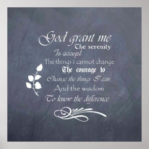 Serenity Prayer krijtbord poster afbeelding - retr