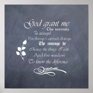 Serenity Prayer krijtbord poster afbeelding - retr
