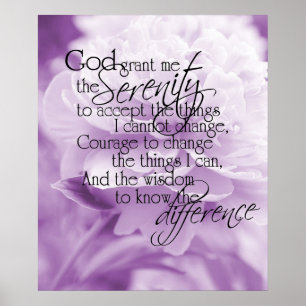 Serenity Prayer Light Paars Peony Poster