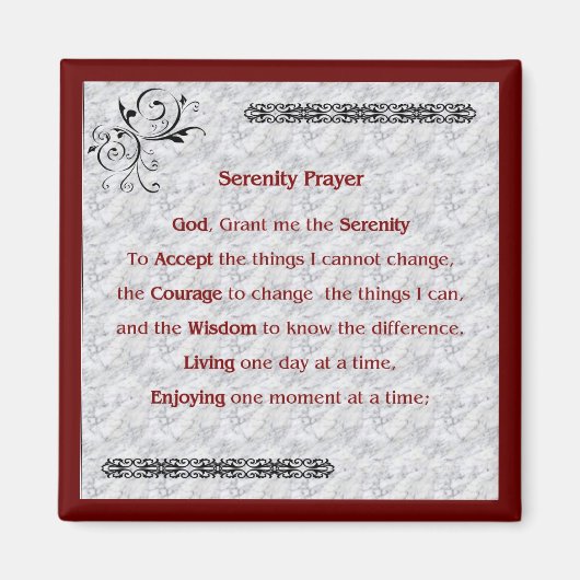 Serenity Prayer Magnet Magneet (Voorkant)