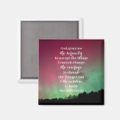 Serenity Prayer Magnet with Aurora Background (Recto/Verso)