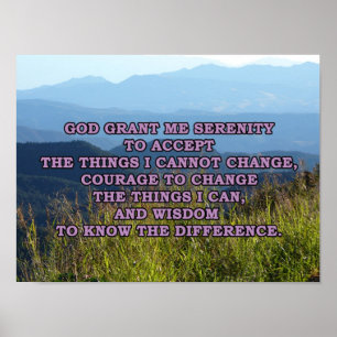 Serenity Prayer met bergen Poster