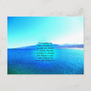 Serenity Prayer met Blue Ocean and Amazing Sky Briefkaart