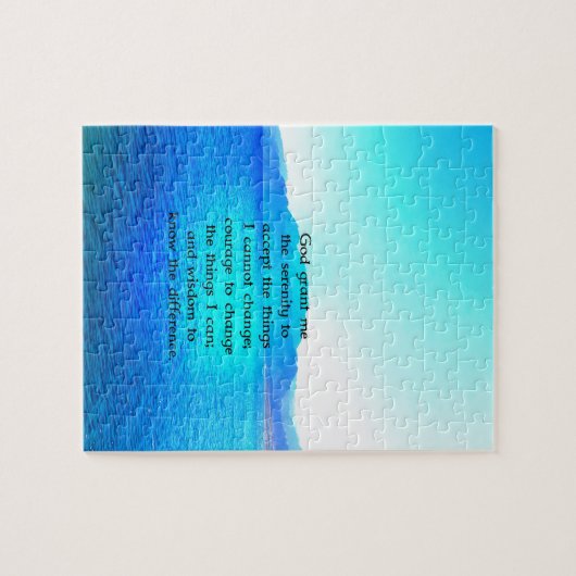 Serenity Prayer met Blue Ocean and Amazing Sky Legpuzzel (Horizontaal)