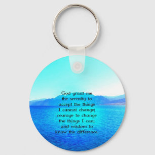 Serenity Prayer met Blue Ocean and Amazing Sky Sleutelhanger