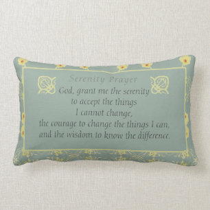 Serenity Prayer met Daisies op Grey Kussen