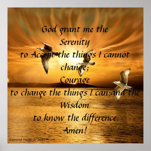 Serenity Prayer met Doves Poster (Voorkant)