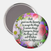 Serenity Prayer met Flowers Magneet (Voorkant / Achterkant)