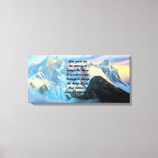 Serenity Prayer met panoramisch Uitzicht Mount Eve Canvas Afdruk