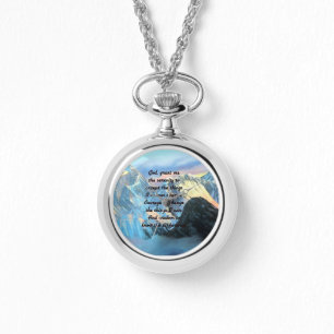 Serenity Prayer met panoramisch Uitzicht Mount Eve Horloge