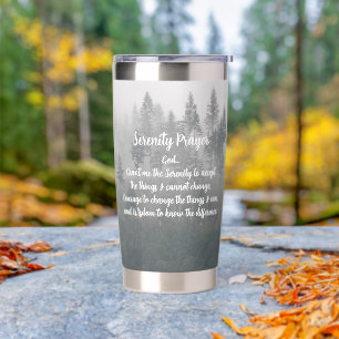 Serenity Prayer Misty Forest Geïsoleerde Drinkbeker