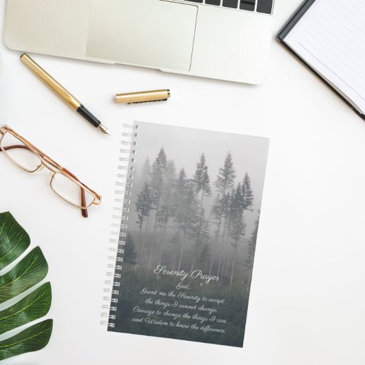 Serenity Prayer Misty Forest Notitieboek