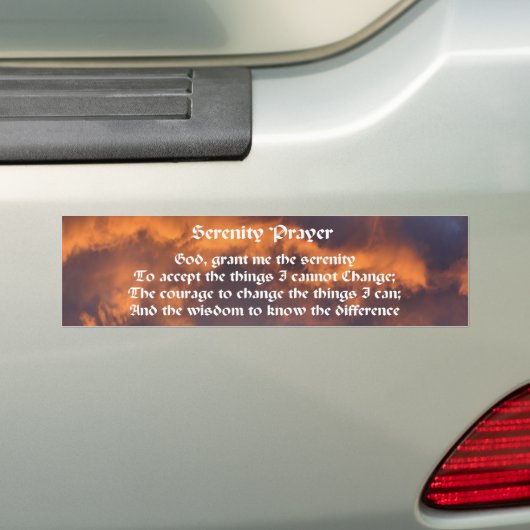 Serenity Prayer Morning Sky Inspirerend Bumpersticker (Op auto)