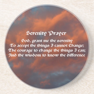 Serenity Prayer Morning Sky Inspirerend Onderzette Zandsteen Onderzetter