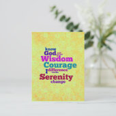 Serenity Prayer mot carte postale (Debout devant)