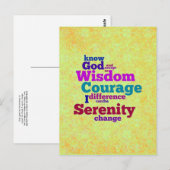 Serenity Prayer mot carte postale (Devant / Derrière)
