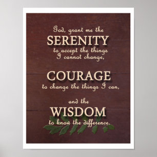 Serenity Prayer Motivatie Poster - Portret