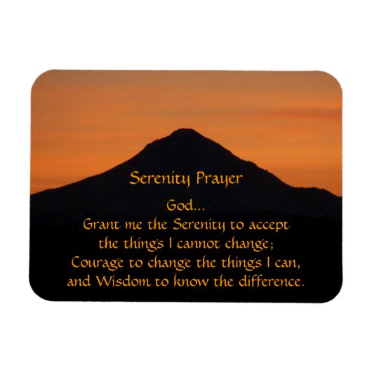 Serenity Prayer Mountain Sunset Landschap Magneet (Horizontaal)