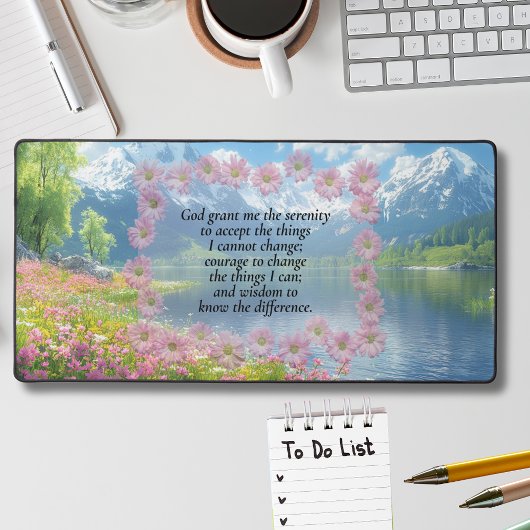 Serenity Prayer Mountain View With Wildflowers Bureaumat