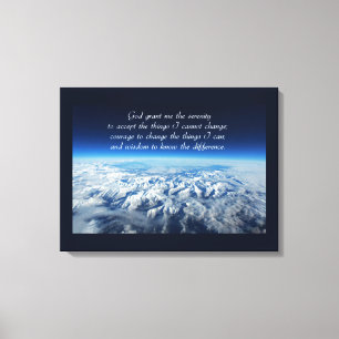 Serenity Prayer & Mountains Wrapped Canvas Afdruk