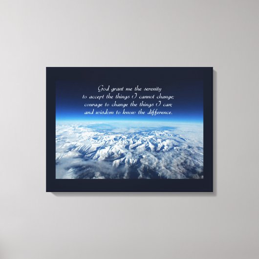 Serenity Prayer & Mountains Wrapped Canvas Afdruk (Voorkant)