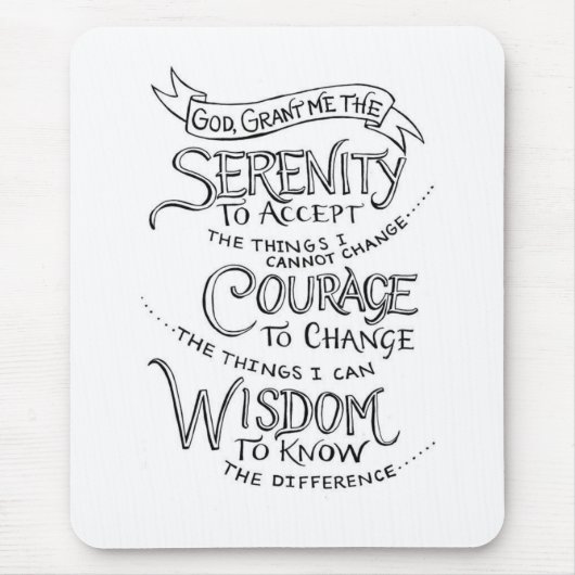 Serenity Prayer Mousepad Muismat (Voorkant)