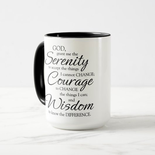Serenity Prayer Mug Mok (Voorkant links)