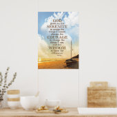 Serenity Prayer: Old Sailboat on Beach, Recovery Poster (Keuken)