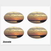 Serenity Prayer Oranje Seacape Sunset Ovale Sticker (Vel)