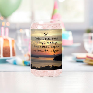 Serenity Prayer Oranje Seascape Sunset Blikvorm Glas
