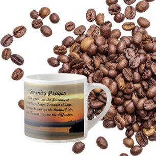 Serenity Prayer Oranje Seascape Sunset Espresso Kop