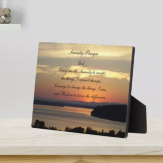 Serenity Prayer Oranje Seascape Sunset Fotoplaat