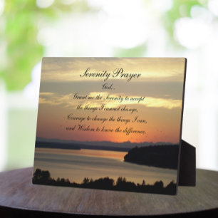 Serenity Prayer Oranje Seascape Sunset Fotoplaat