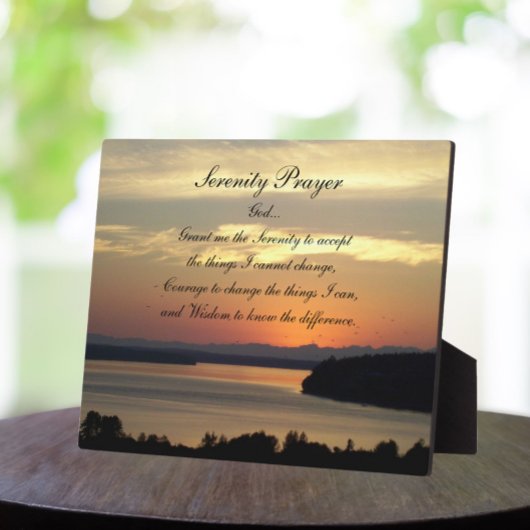 Serenity Prayer Oranje Seascape Sunset Fotoplaat