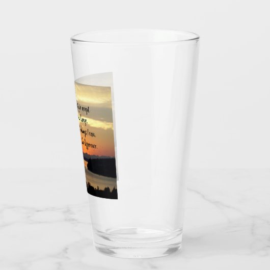 Serenity Prayer Oranje Seascape Sunset Glas (Links)