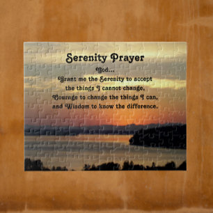 Serenity Prayer Oranje Seascape Sunset Legpuzzel